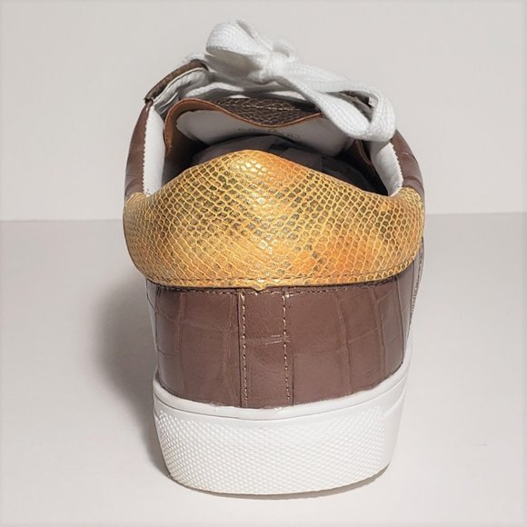 🏅HP🏅Brown & Copper Crocodile Texture Sneakers - Picture 5 of 7